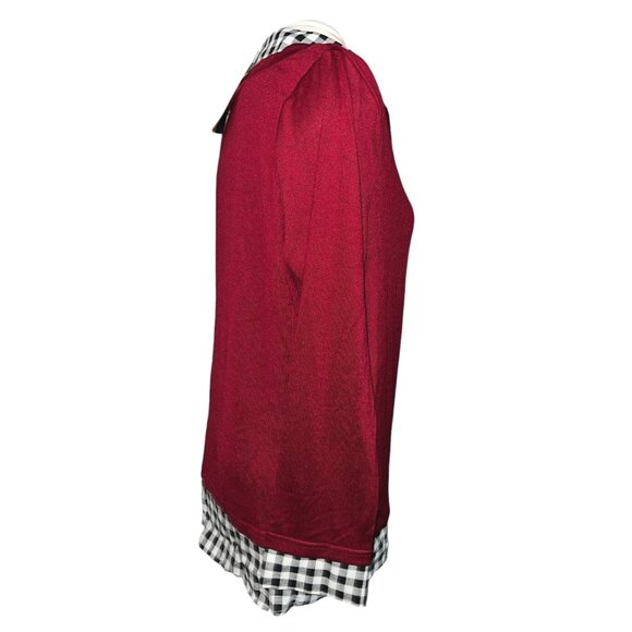 BloomChic Pullover Collared Sweater Blouse Sz 26 (4XL) Womens Red & Black - Picture 6 of 7